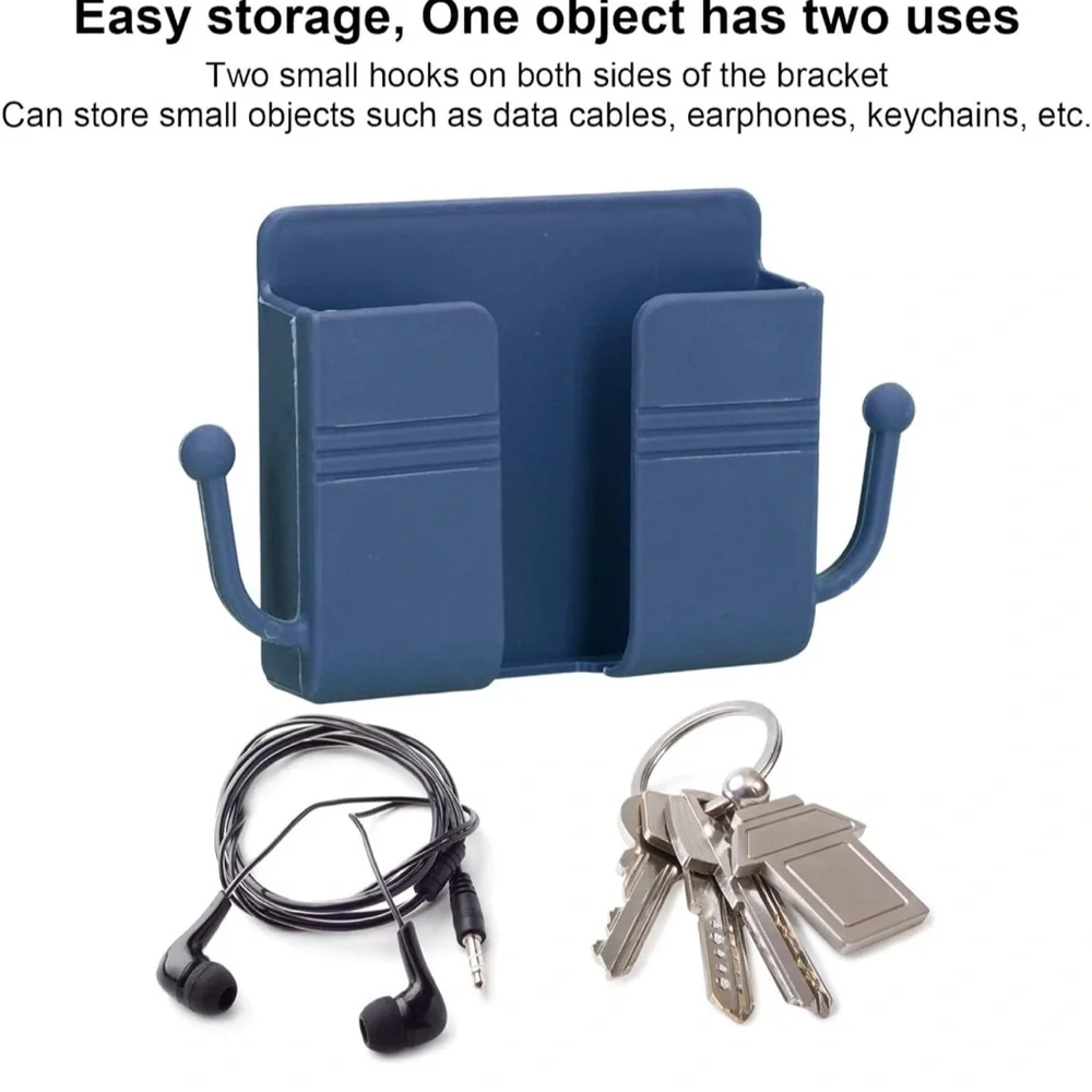 Wall-Mounted Storage Hook Phone Holder Charging Dock Hook Stand - Green